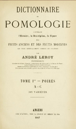 Dictionnaire de pomologie - couverture